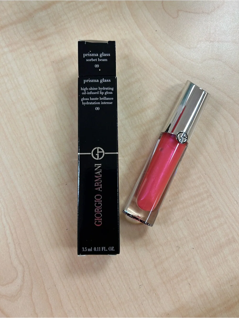 GIORGIO ARMANI PRISMA GLASS #09 SORBET BEAM 3.5ml .11fl oz HIGH SHINE LIP GLOSS
